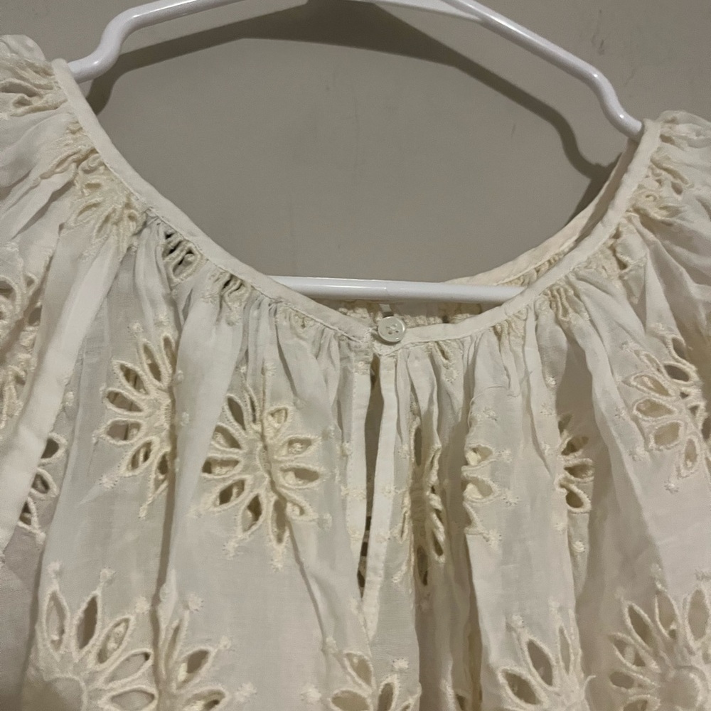Madewell Embroidered Shirred Puff-Sleeve Top - Picture 11 of 12